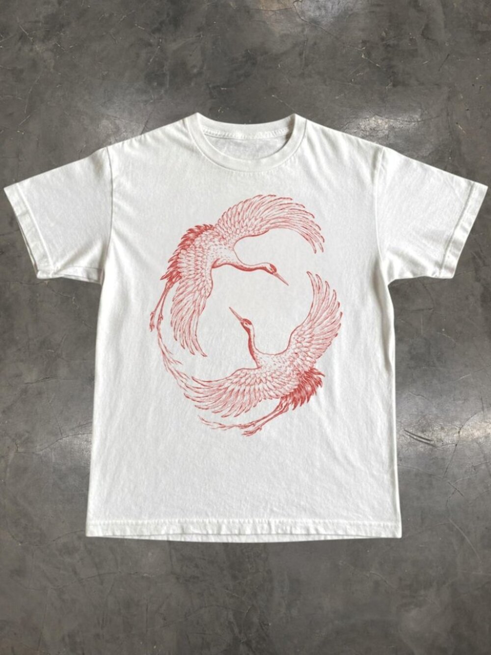 Crane T-Shirt, Flying Bird Graphic Tee